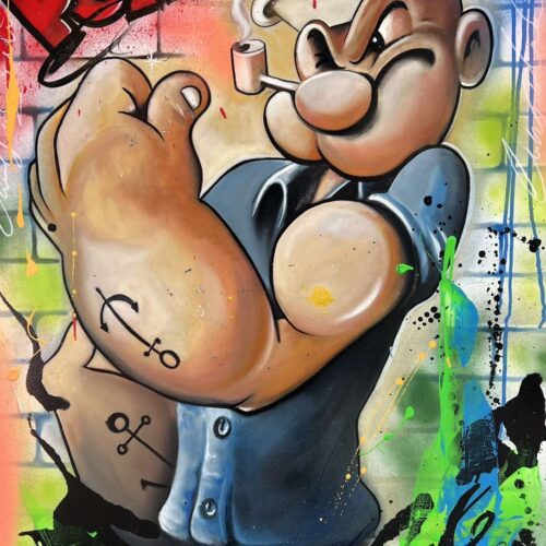 GOURLIS TASOS (Popeye) acrylic on canvas 100x70